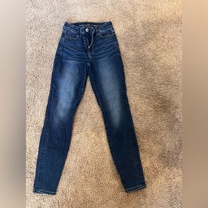 American Eagle dark wash high-rise skinny jeans